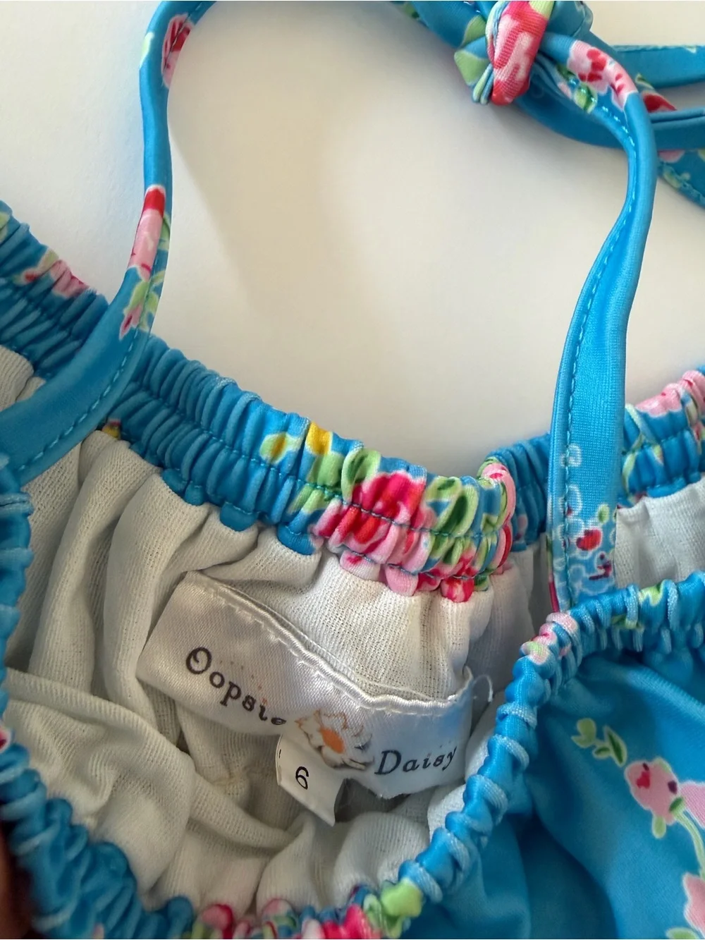 Oopsie Daisy Girls 2 Piece Swim Bikini With Ruffles Size 6 Pool Beach Summer